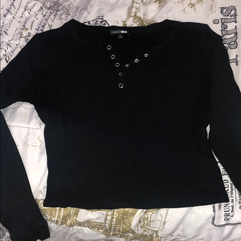 a long sleeve crop top, worn once